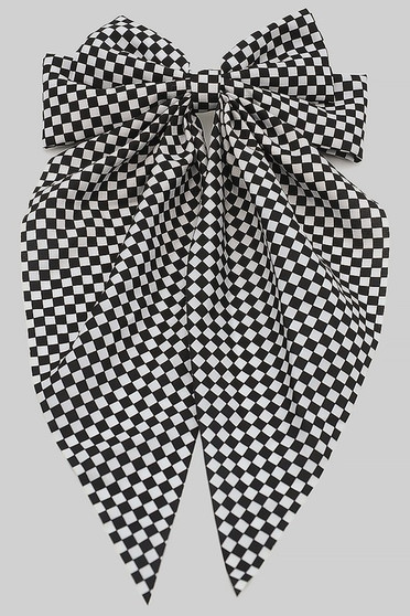 Checkered Bow Hair Clip - #KH24393