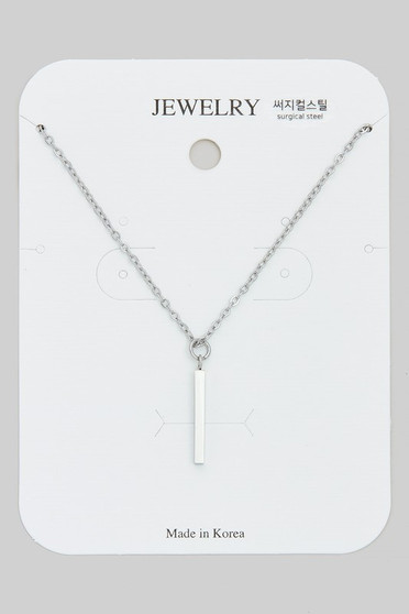 Surgical Steel Bar Pendant Necklace - #GN8205-1