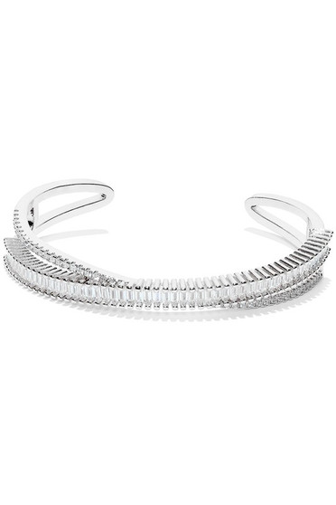 Baguette Crossover Cuff Bracelet