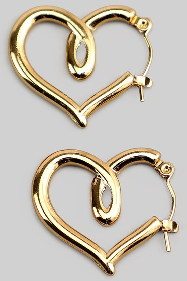 Stainless Steel Heart Hoop Earrings
