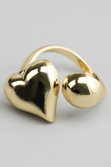 Heart And Ball Open Ring