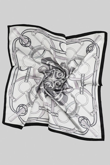 Belt And Chain Silky Square Scarf