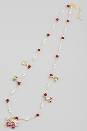 Cherry And Pearl Necklace