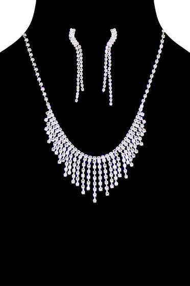 Rhinestone Bib Necklace  - #KN4368