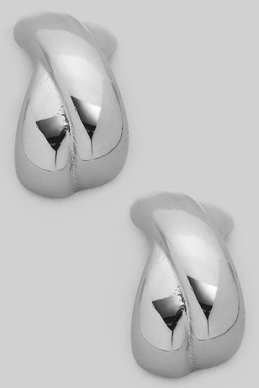 Stainless Steel Curved X Earrings