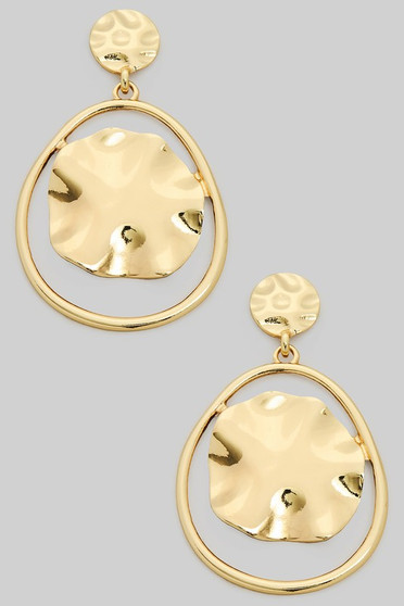 Hammered Geo Drop Earrings