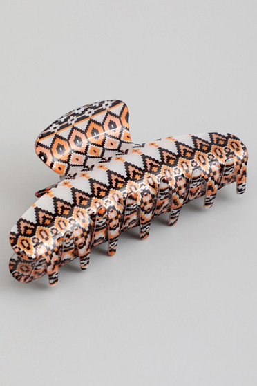 Digital Aztec Print Acrylic Hair Clip