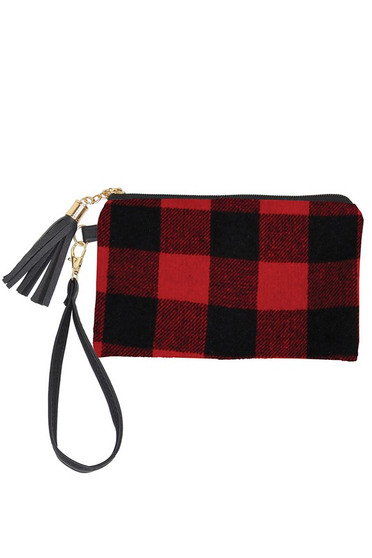 Plaid Design Pouch Bag