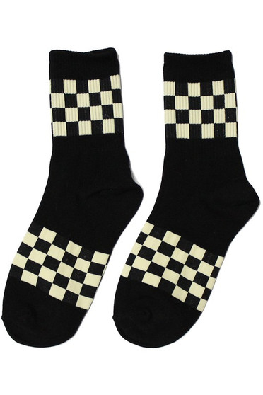 Checker Pattern Ankle Socks