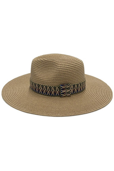 Aztec Band Straw Panama Hat