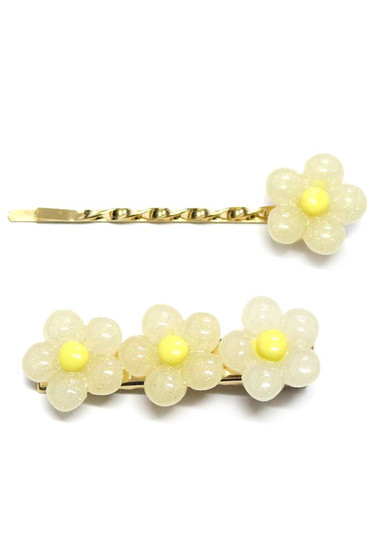 Epoxy Daisy Flower Hair Pin Set