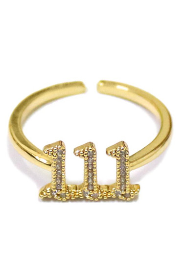 Rhinestone Angel Number Ring
