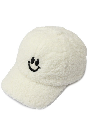 Fuzzy Smiley Face Cap