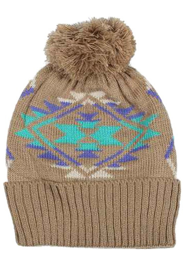 Aztec Pom Beanie - #EHT10431