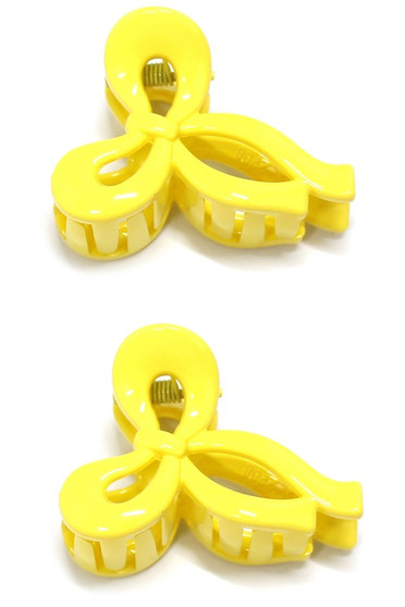 Two Piece Bow Hair Clip Set