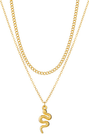 Snake Pendant Layered Necklace