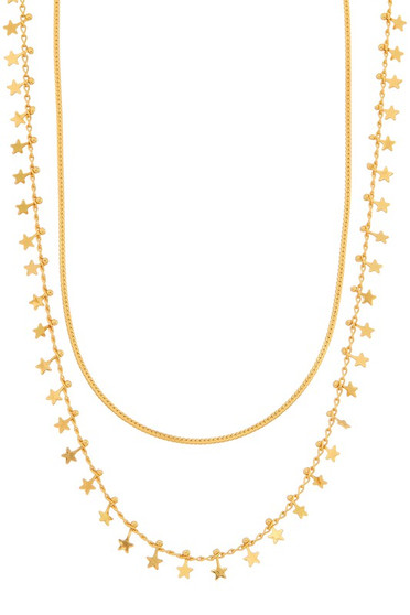 Snake Chain And Star Drop Choker Necklace