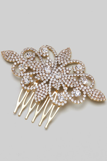 Crystal Filigree Hair Comb Pin