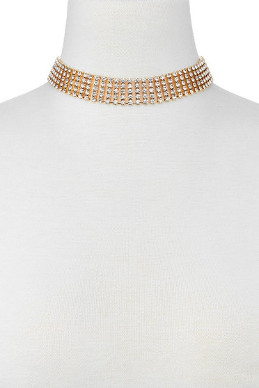 Rhinestone Pave Choker Necklace