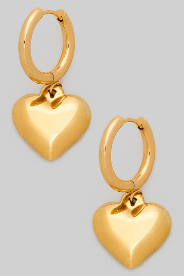 Metal Heart Dangle Earrings