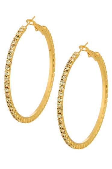 Rhinestone Hoop Earrings.