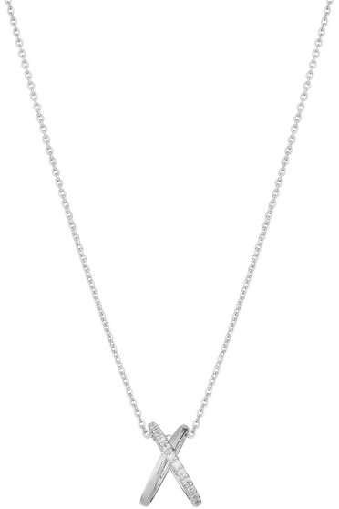 Rhinestone Crossover Hoops Necklace