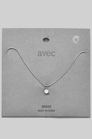 Mini Rhinestone Pendant Snake Chain Necklace