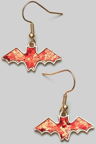 Glitter Bat Drop Earrings