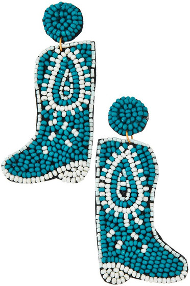 Beaded Western Boot Earrings