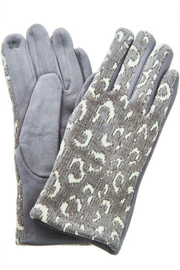 Leopard Print Winter Gloves