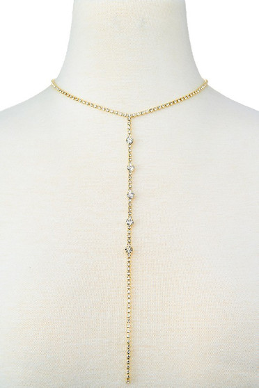 Diamond Lariat Long Necklace