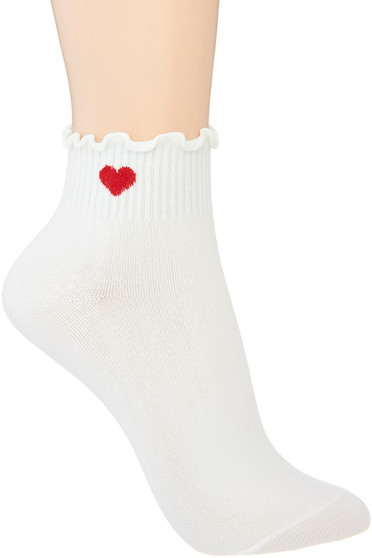 Ruffled Heart Calf Socks