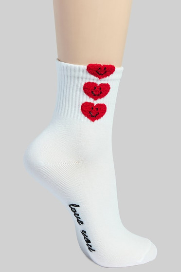 Three Heart Smiley Socks