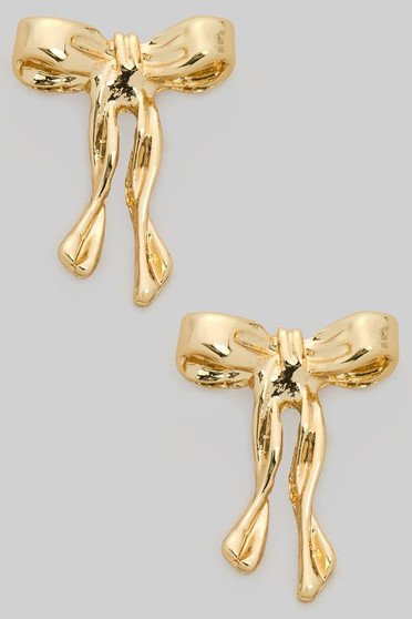 Textured Brass Bow Studs