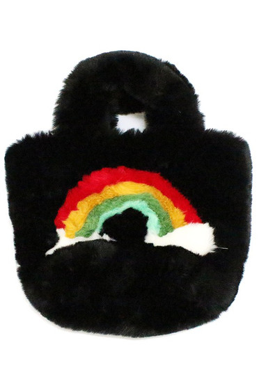 Fuzzy Rainbow Shoulder Bag