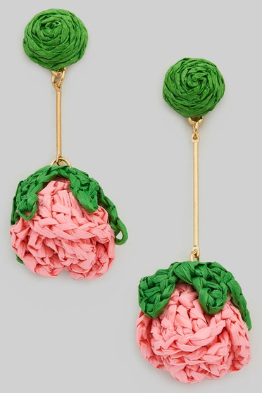 Rattan Flower Drop Earrings