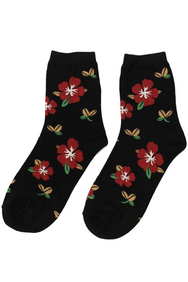 Flower Pattern Ankle Socks.