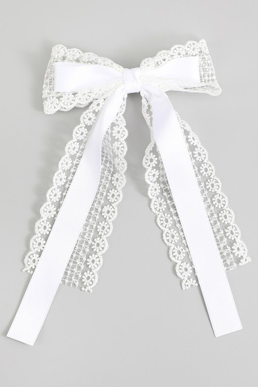 Lace And Satin Stack Bow Hair Clip