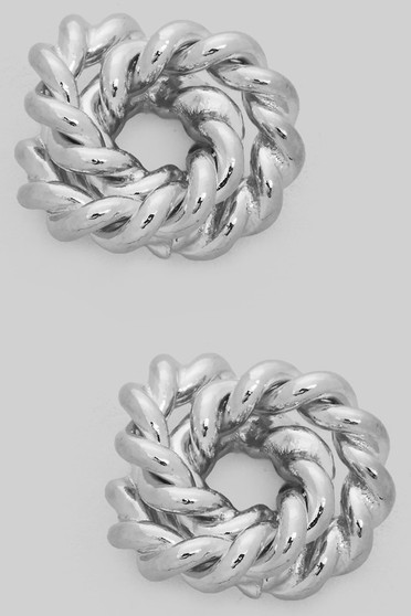 Twisted Brass Knotted Stud Earrings