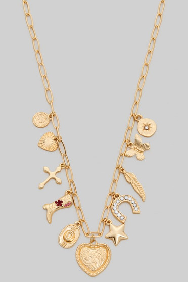 Western Charm Necklace With Stone