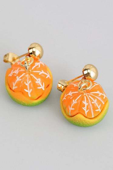 Half Peeled Orange Drop Earrings