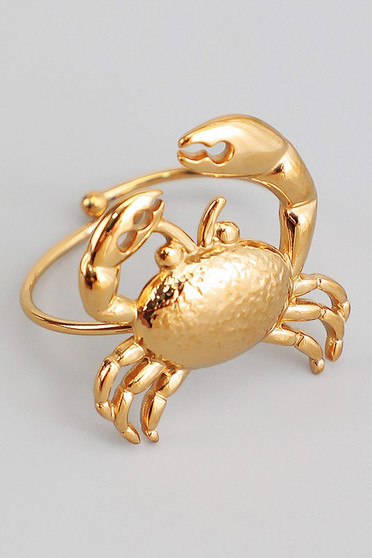 18K Gold Dipped Crab Ring