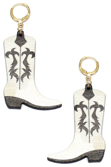 Fire Leather Boot Earrings