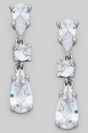 Various Shaped Linear Cz Stud Earrings