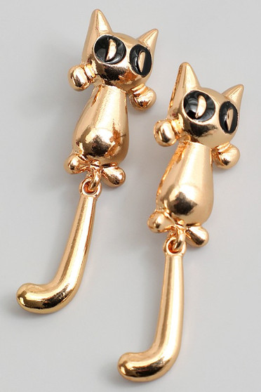 Adorable Dangling Kitty Cat Earrings