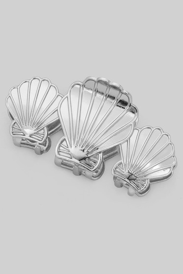 Three Shell Metal Hair Clip