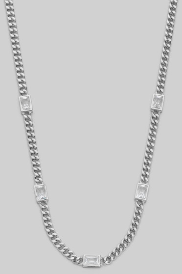 Square Cz Chain Necklace