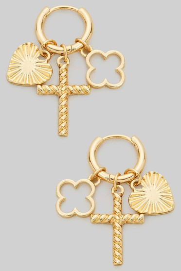 Coin Western Charm Drop Earrings