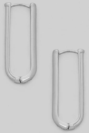 Brass Oval Hinge Hoop Earrings - #GE11091