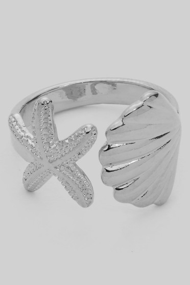 Clam And Starfish Brass Ring